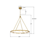 Crystorama Terrell 29.5'' LED Luxe Gold Chandelier