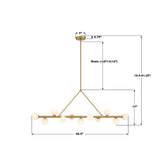 Crystorama Terrell 46.5'' LED Luxe Gold Linear Chandelier