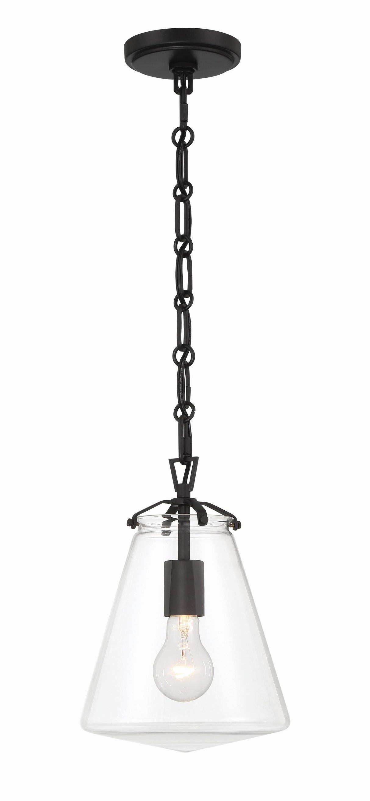 Crystorama Voss 8.25'' Matte Black Pendant