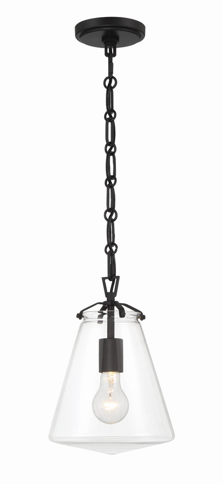 Crystorama Voss 8.25'' Matte Black Pendant