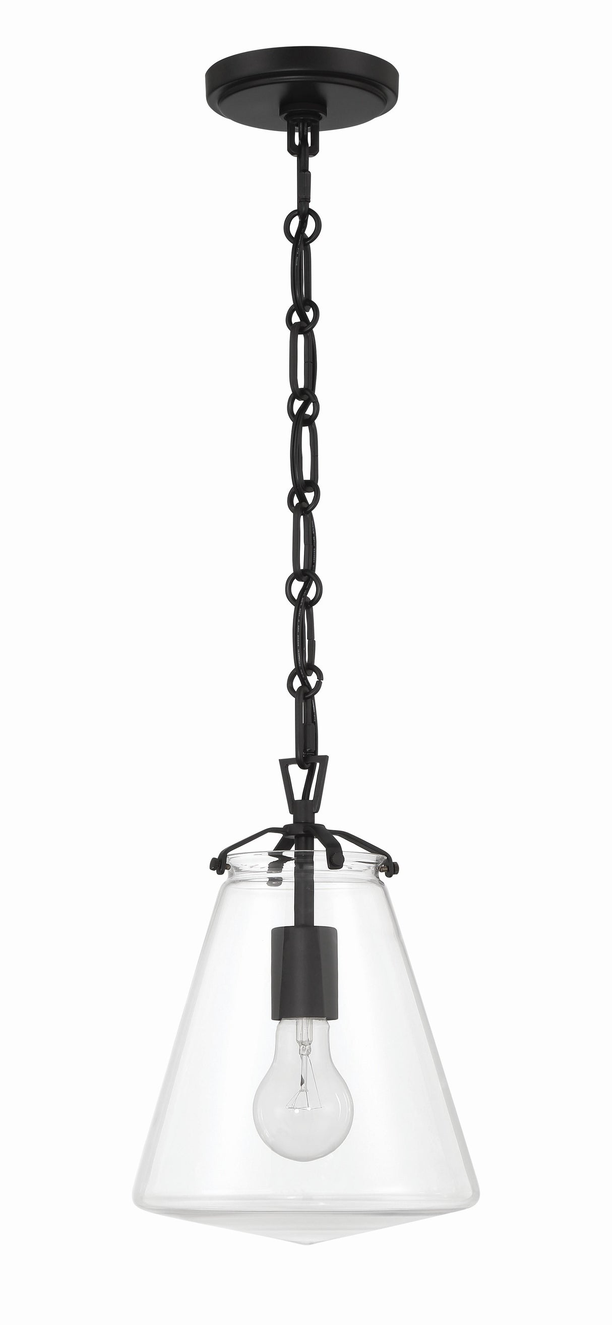 Crystorama Voss 8.25'' Matte Black Pendant