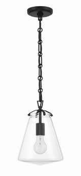 Crystorama Voss 8.25'' Matte Black Pendant