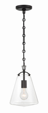 Crystorama Voss 8.25'' Matte Black Pendant
