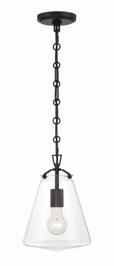 Crystorama Voss 8.25'' Matte Black Pendant