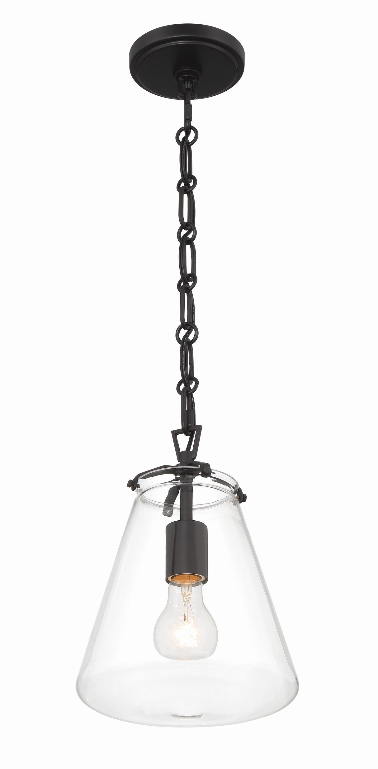 Crystorama Voss 8.25'' Matte Black Pendant