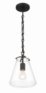 Crystorama Voss 8.25'' Matte Black Pendant