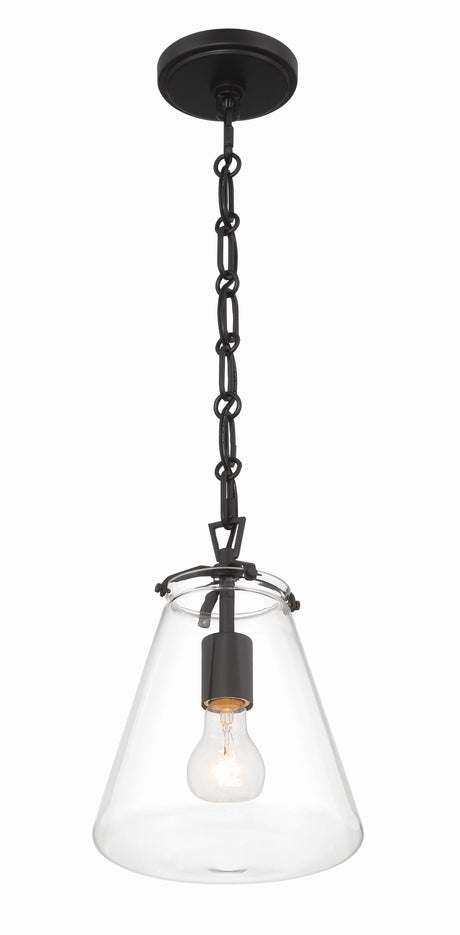 Crystorama Voss 8.25'' Matte Black Pendant