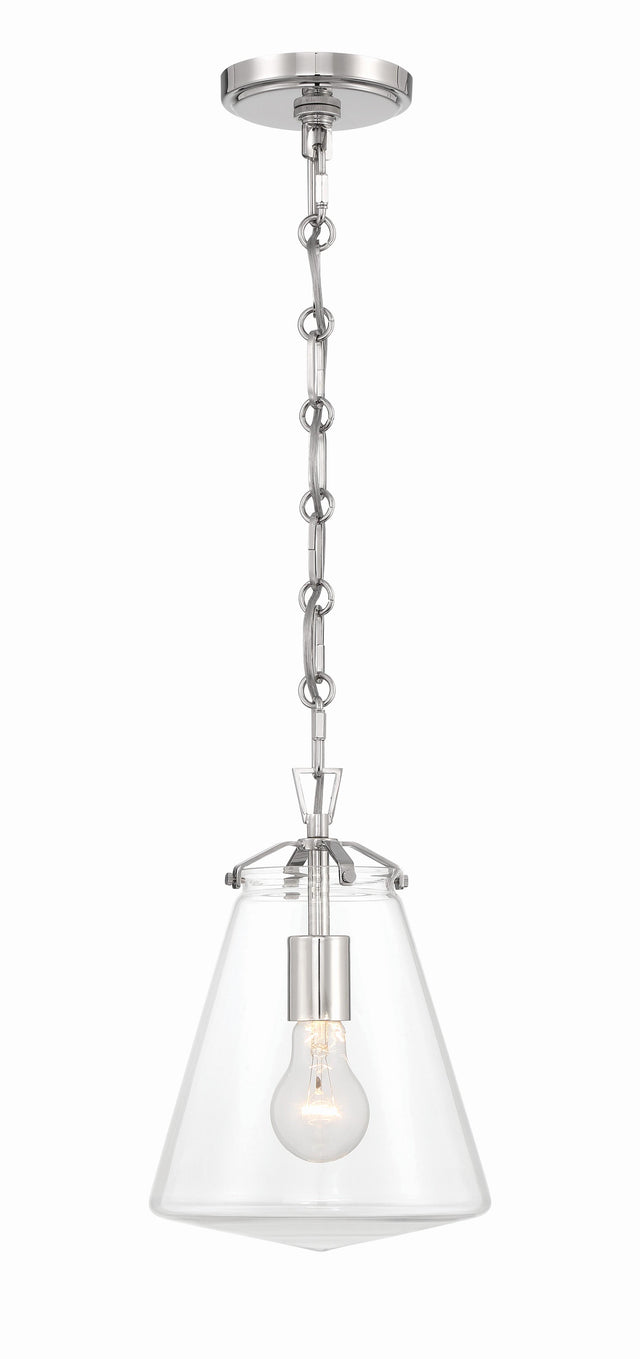 Crystorama Voss 8.25'' Polished Nickel Pendant