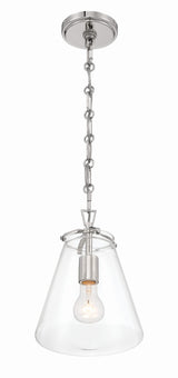 Crystorama Voss 8.25'' Polished Nickel Pendant