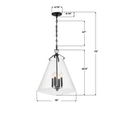Crystorama Voss 18'' Matte Black Pendant