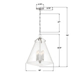 Crystorama Voss 18'' Polished Nickel Pendant
