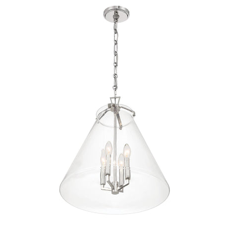 Crystorama Voss 18'' Polished Nickel Pendant