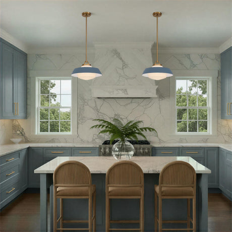 Crystorama Xander 16'' Vibrant Gold + Blue Pendant