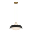 Crystorama Xander 16'' Vibrant Gold + Matte Black Pendant