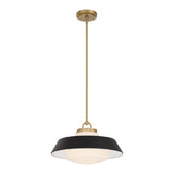 Crystorama Xander 16'' Vibrant Gold + Matte Black Pendant