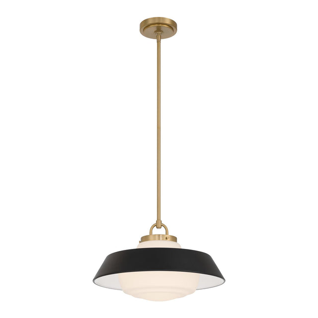 Crystorama Xander 16'' Vibrant Gold + Matte Black Pendant