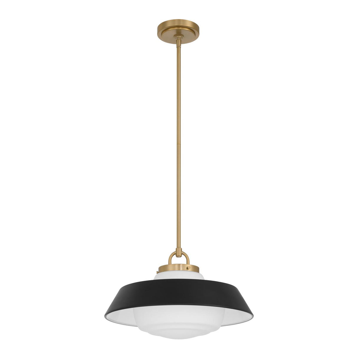 Crystorama Xander 16'' Vibrant Gold + Matte Black Pendant