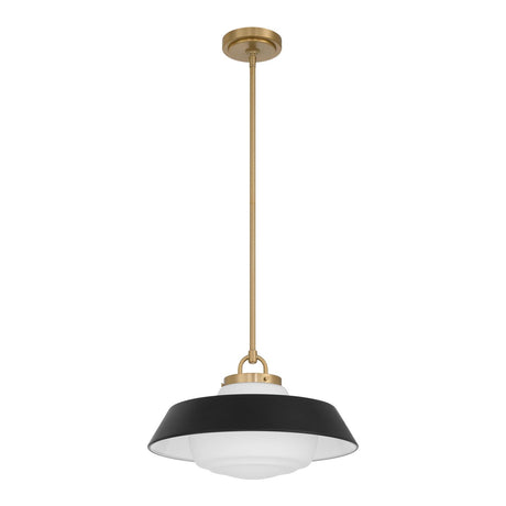 Crystorama Xander 16'' Vibrant Gold + Matte Black Pendant