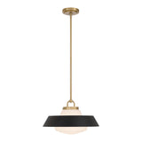 Crystorama Xander 16'' Vibrant Gold + Matte Black Pendant