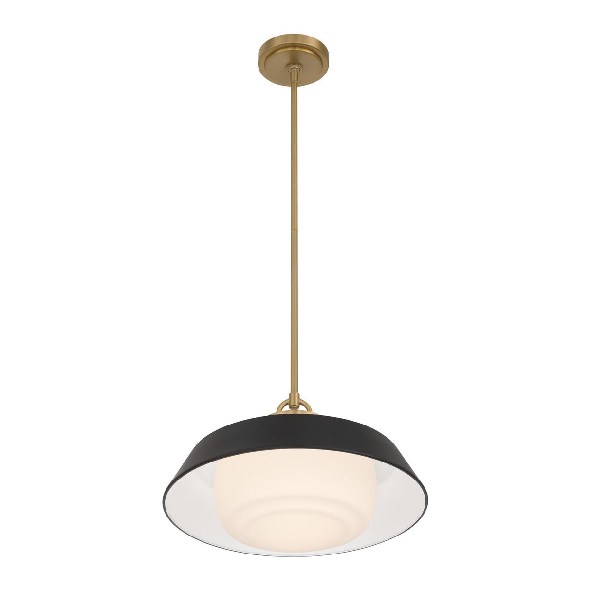 Crystorama Xander 16'' Vibrant Gold + Matte Black Pendant
