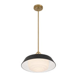 Crystorama Xander 16'' Vibrant Gold + Matte Black Pendant
