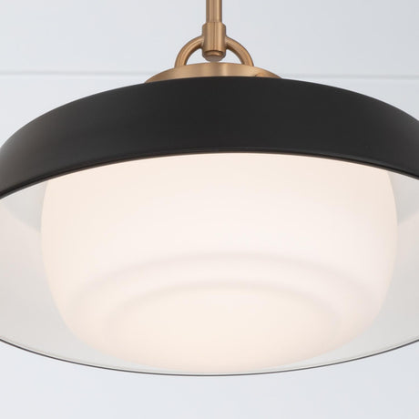 Crystorama Xander 16'' Vibrant Gold + Matte Black Pendant