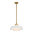 Crystorama Xander 16'' Vibrant Gold + White Pendant
