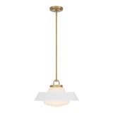 Crystorama Xander 16'' Vibrant Gold + White Pendant