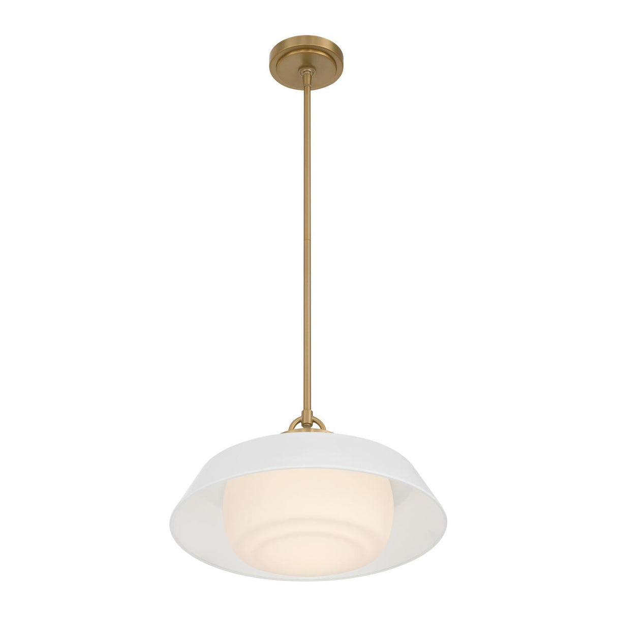 Crystorama Xander 16'' Vibrant Gold + White Pendant