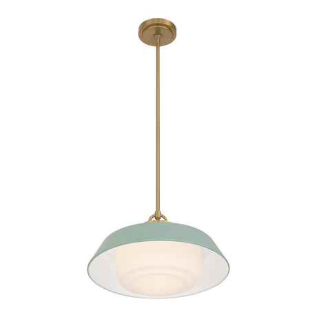 Crystorama Xander 16'' Vibrant Gold + Green Pendant