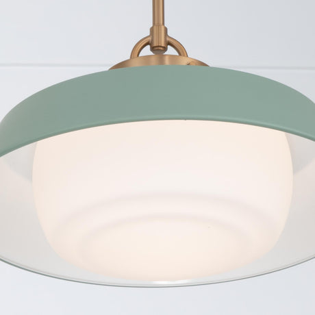 Crystorama Xander 16'' Vibrant Gold + Green Pendant