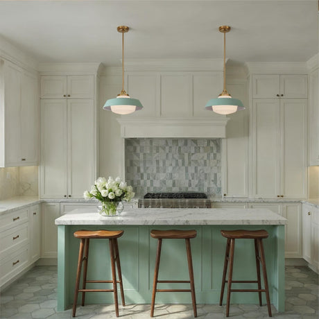 Crystorama Xander 16'' Vibrant Gold + Green Pendant