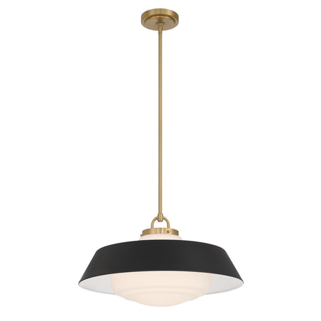 Crystorama Xander 20'' Vibrant Gold + Matte Black Pendant