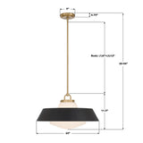 Crystorama Xander 20'' Vibrant Gold + Matte Black Pendant