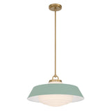 Crystorama Xander 20'' Vibrant Gold + Green Pendant