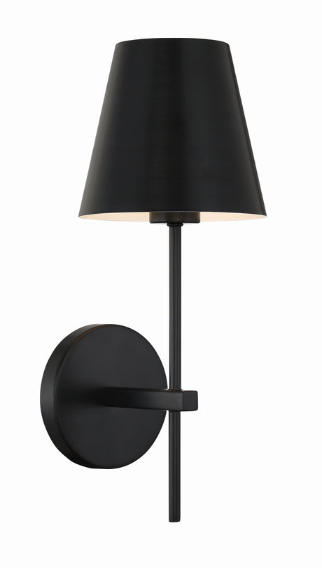 Crystorama Xavier 6'' Matte Black Sconce