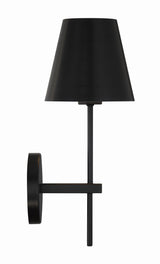 Crystorama Xavier 6'' Matte Black Sconce