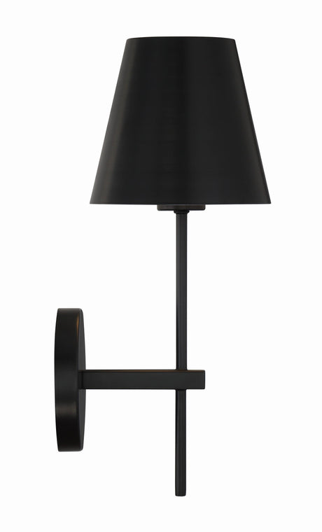 Crystorama Xavier 6'' Matte Black Sconce