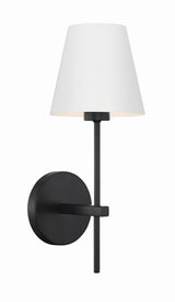 Crystorama Xavier 6'' Matte Black Sconce