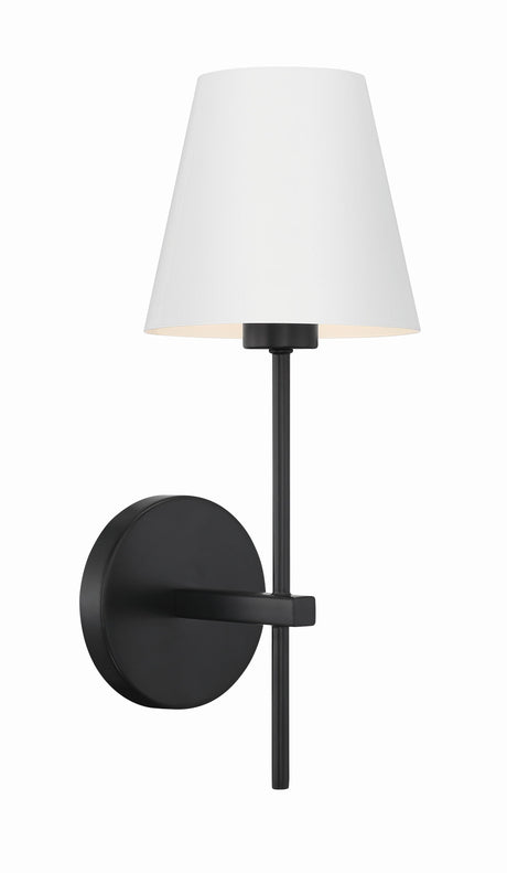 Crystorama Xavier 6'' Matte Black Sconce