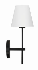 Crystorama Xavier 6'' Matte Black Sconce