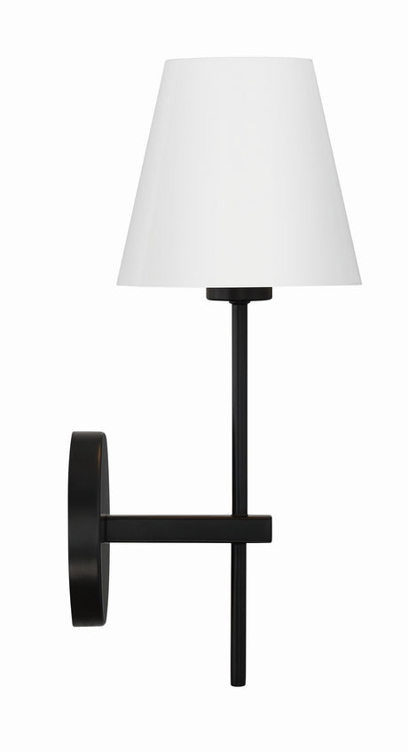 Crystorama Xavier 6'' Matte Black Sconce