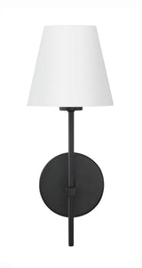Crystorama Xavier 6'' Matte Black Sconce