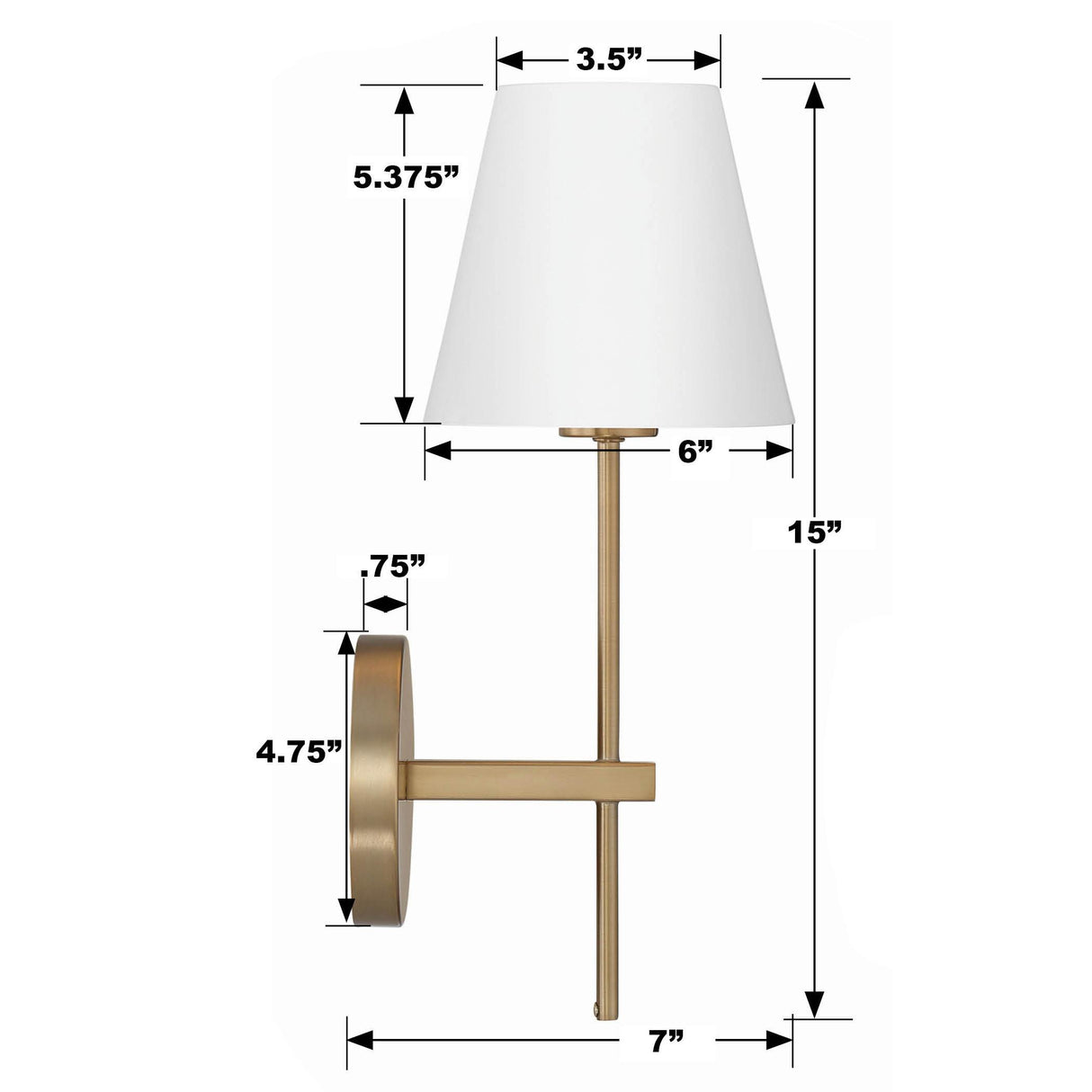 Crystorama Xavier 6'' Vibrant Gold Sconce