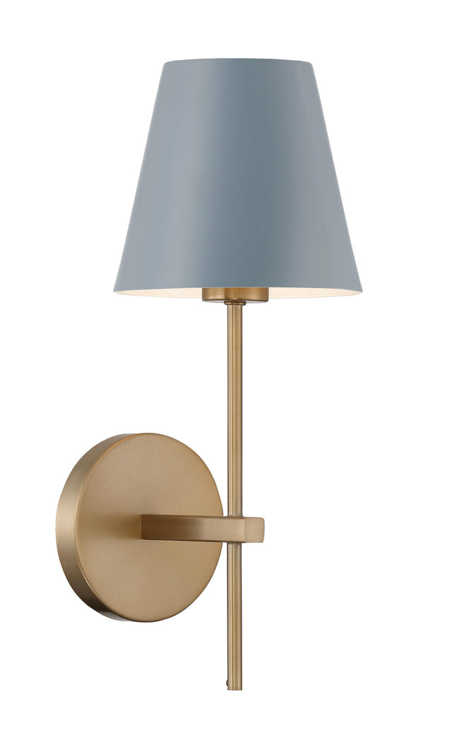 Crystorama Xavier 6'' Vibrant Gold + Blue Sconce