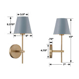 Crystorama Xavier 6'' Vibrant Gold + Blue Sconce