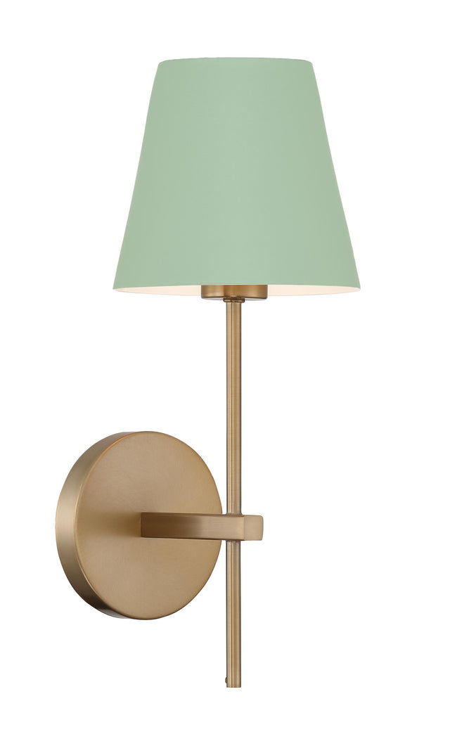 Crystorama Xavier 6'' Vibrant Gold + Green Sconce