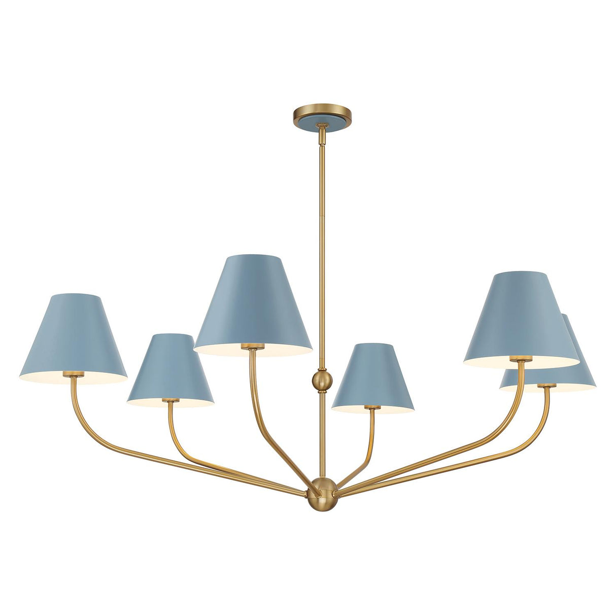 Crystorama Xavier 48'' Vibrant Gold + Blue Chandelier