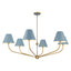 Crystorama Xavier 48'' Vibrant Gold + Blue Chandelier