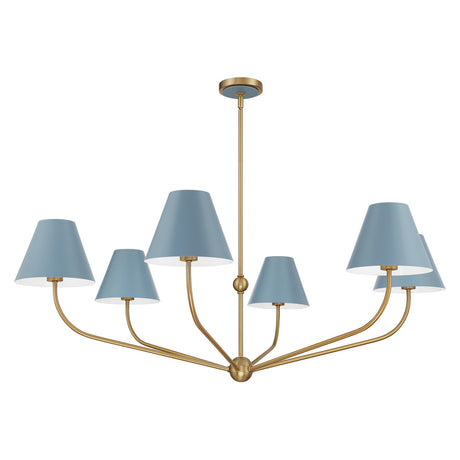 Crystorama Xavier 48'' Vibrant Gold + Blue Chandelier